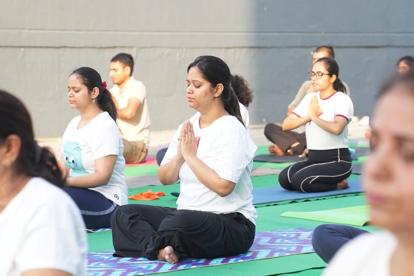 Om chant — hands in Namaste at IYD 2026