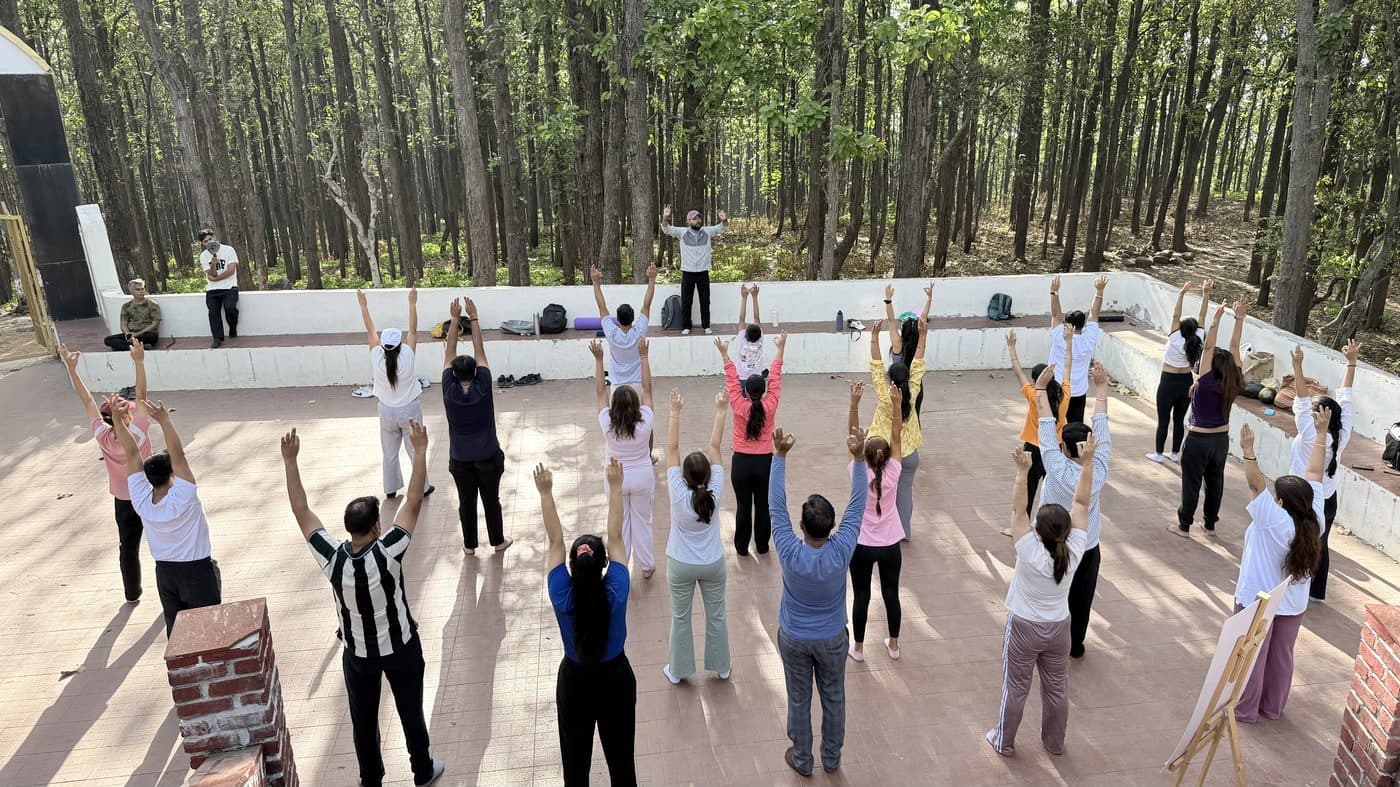 VYK Tribe yoga session together at Kalanga